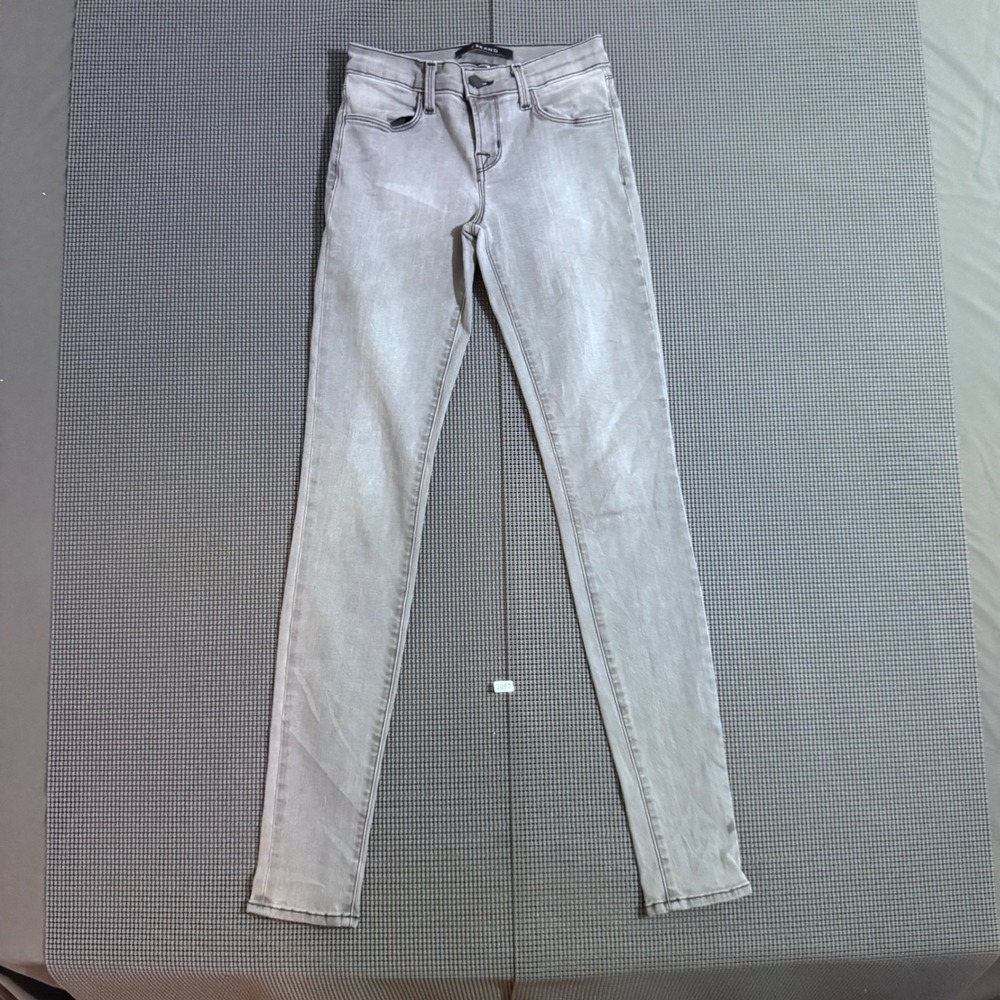 J Brand Super Skinny Jeans Onyx Grey Faded Wash Size 24 6201524